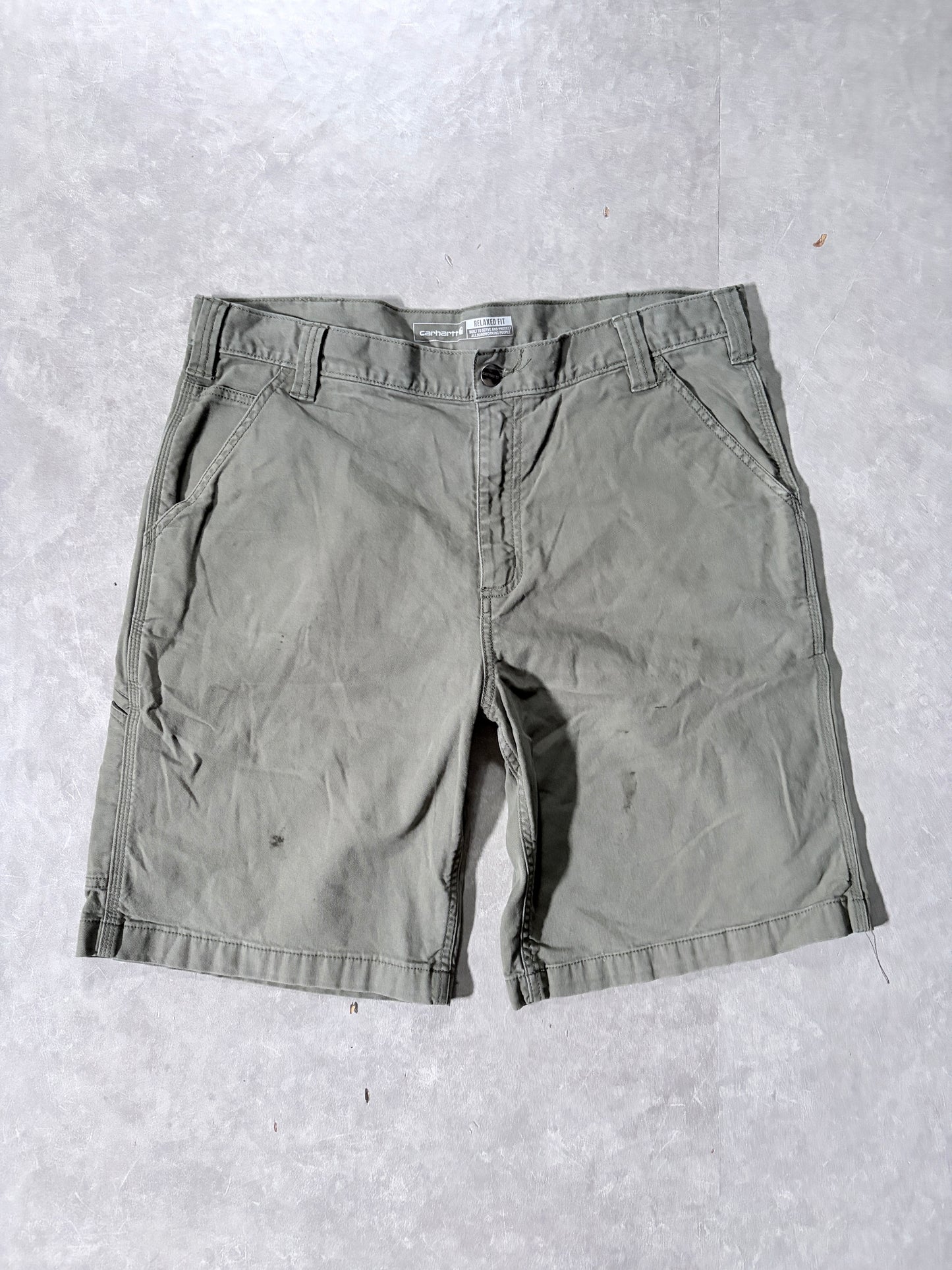 Carhartt Distressed Green Shorts -36W
