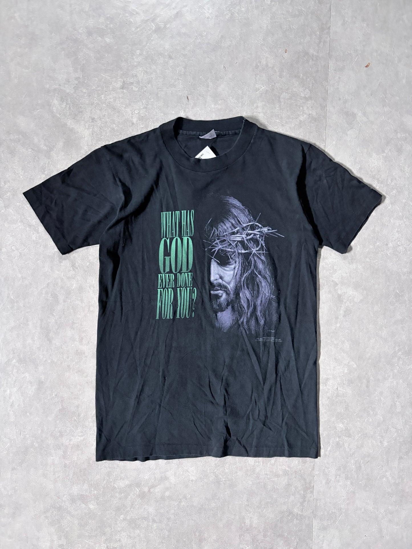 90s Vintage Living Epistles Jesus Black T-Shirt -M