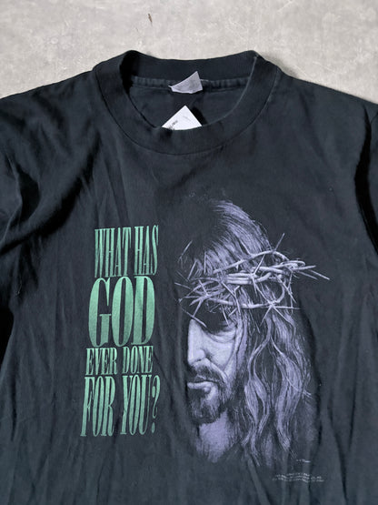 90s Vintage Living Epistles Jesus Black T-Shirt -M