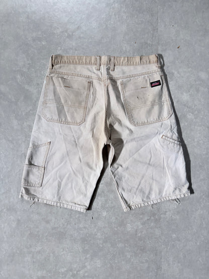 90s Vintage Dickies Distressed Faded Baggy Beige Shorts -36W