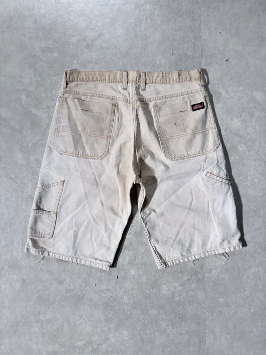 90s Vintage Dickies Distressed Faded Baggy Beige Shorts -36W