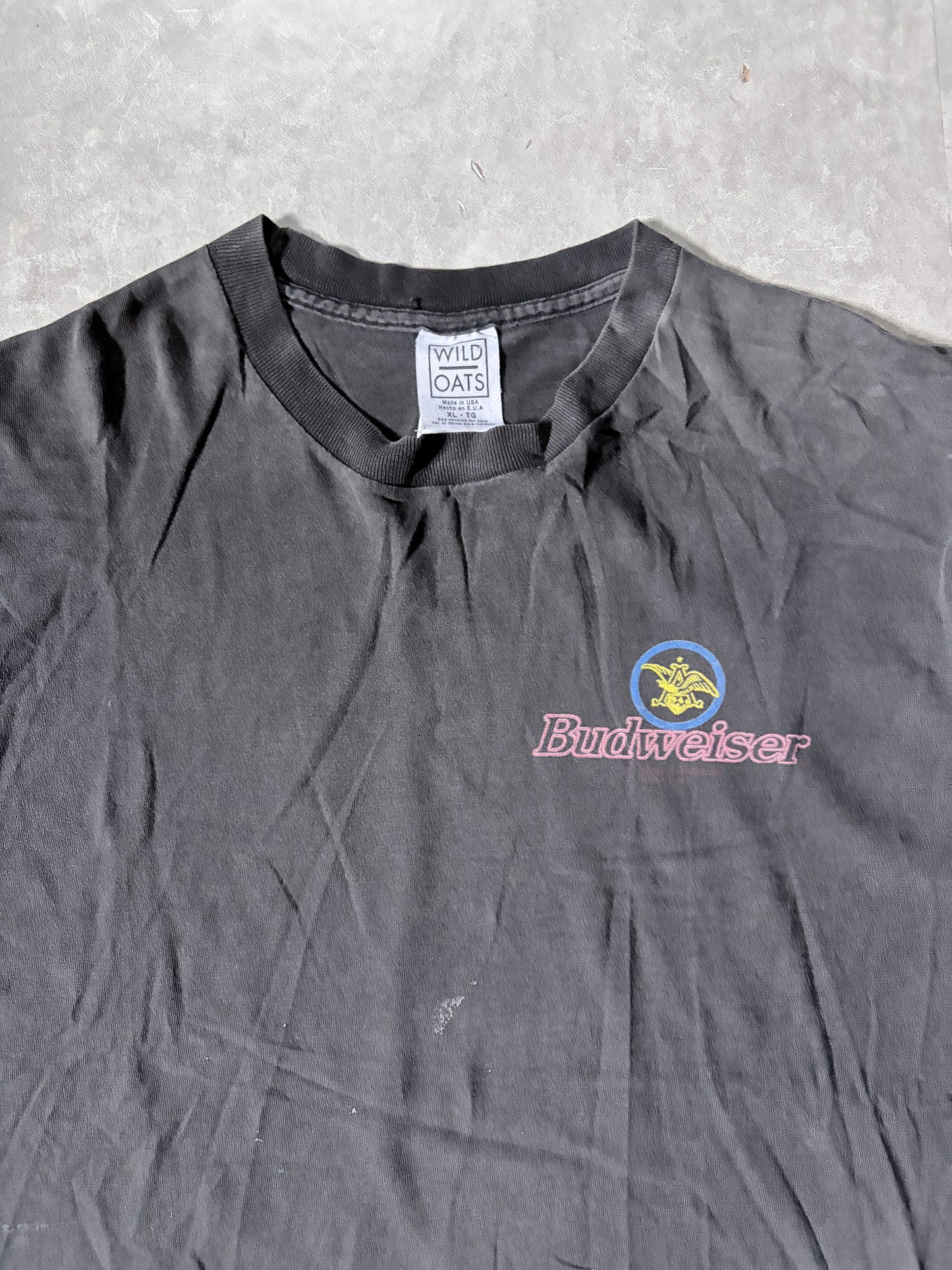 90s Vintage Budweiser Frogs Black T-Shirt -XL