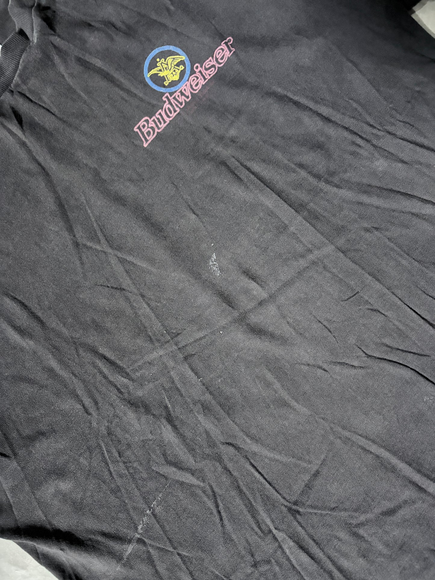 90s Vintage Budweiser Frogs Black T-Shirt -XL