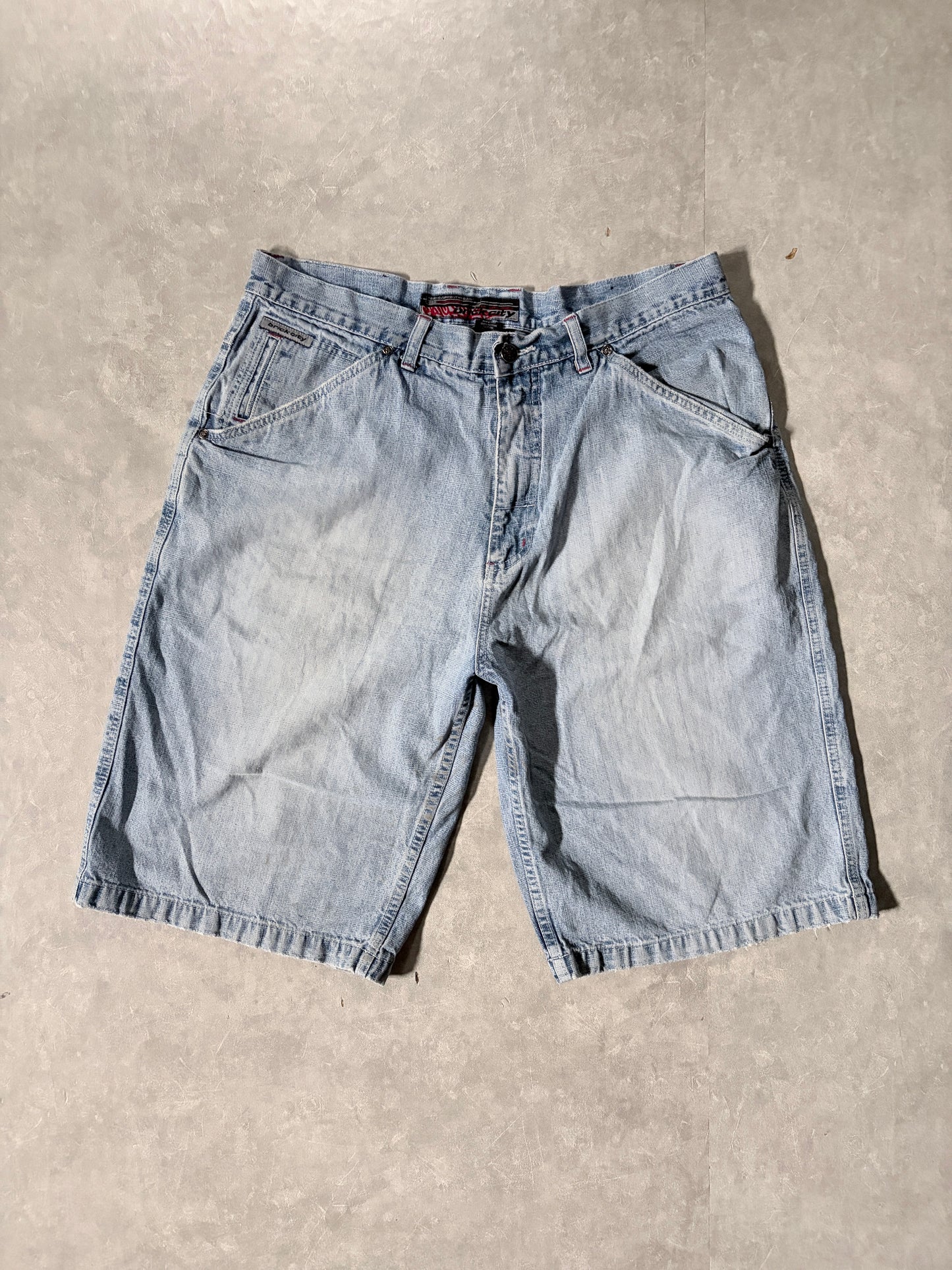 2000s Vintage Brick City Baggy Light Wash Jorts -36W