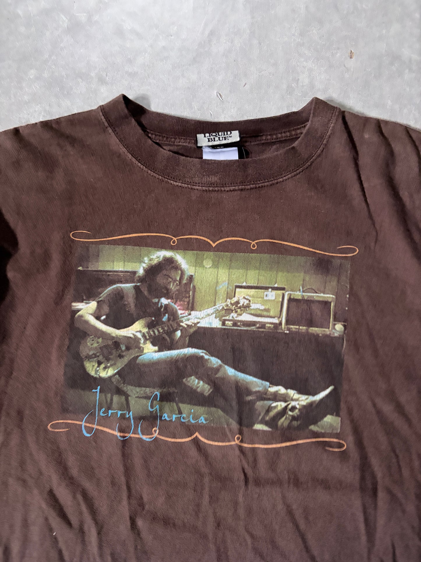 2000s Vintage Jerry Garcia Grateful Dead Liquid Blue Brown T-Shirt -M