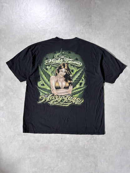 2000s Vintage Mary Jane Weed Black T-Shirt -XXL