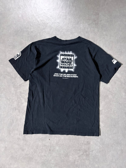 90s Vintage Star Wars Feel the Force Darth Vader Black T-Shirt -L