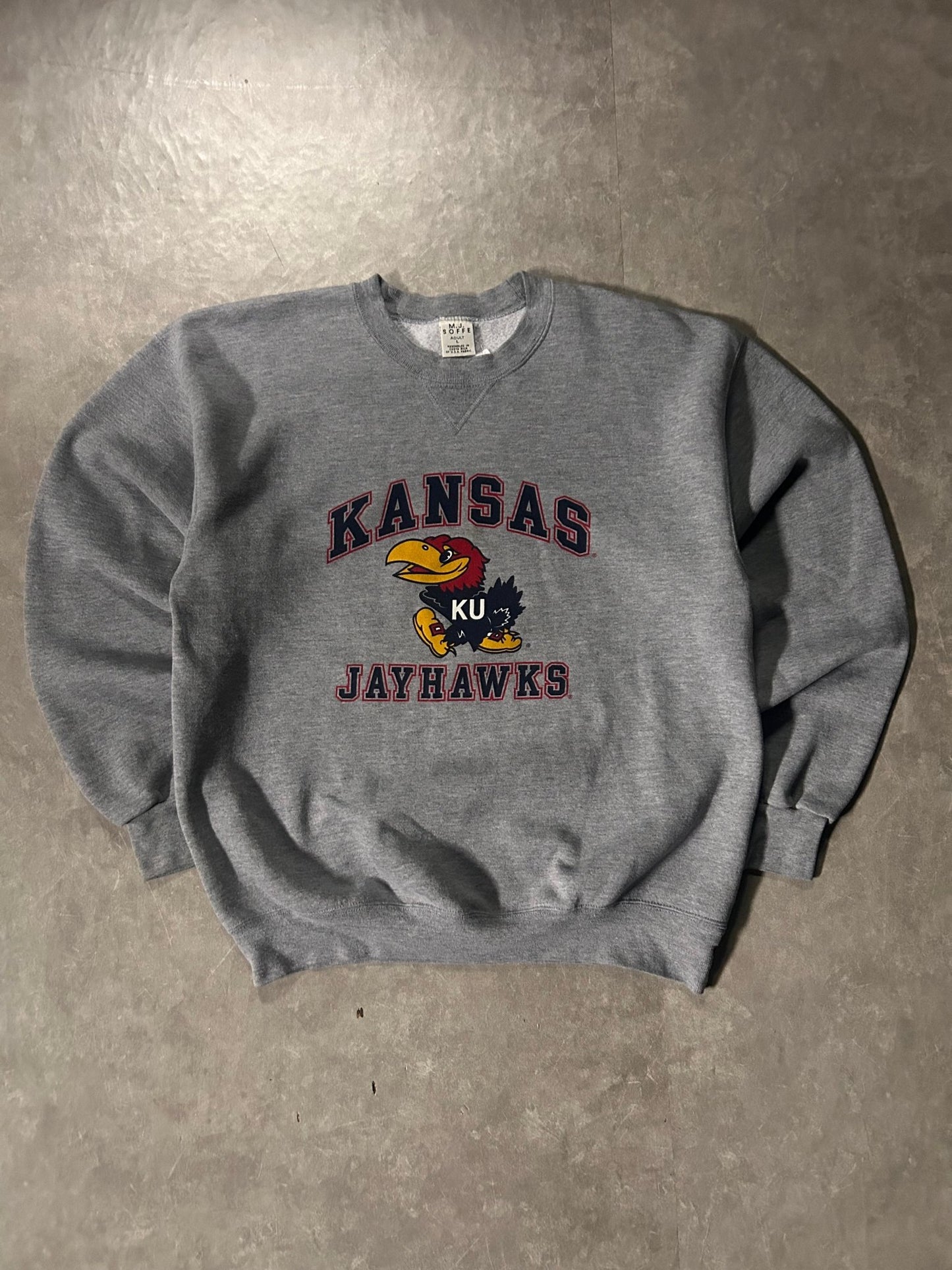 90’s Vintage Kansas Jayhawks Grey Sweatshirt - L - L | Martin City Vintage