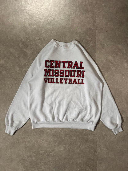 90's Vintage Central Missouri Mules Volleyball White Sweatshirt - XL - XL | Martin City Vintage