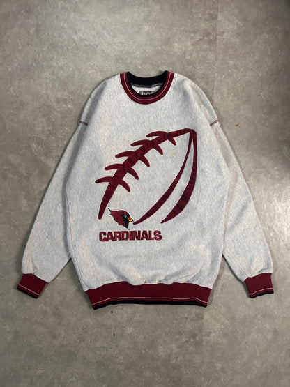 90's Vintage Arizona Cardinals Embroidered Legends Heather Grey Crewneck - L - L | Martin City Vintage