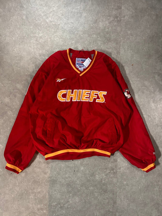 90’s Vintage Kansas City Chiefs Reebok Embroidered Red Pullover - XL - XL | Martin City Vintage