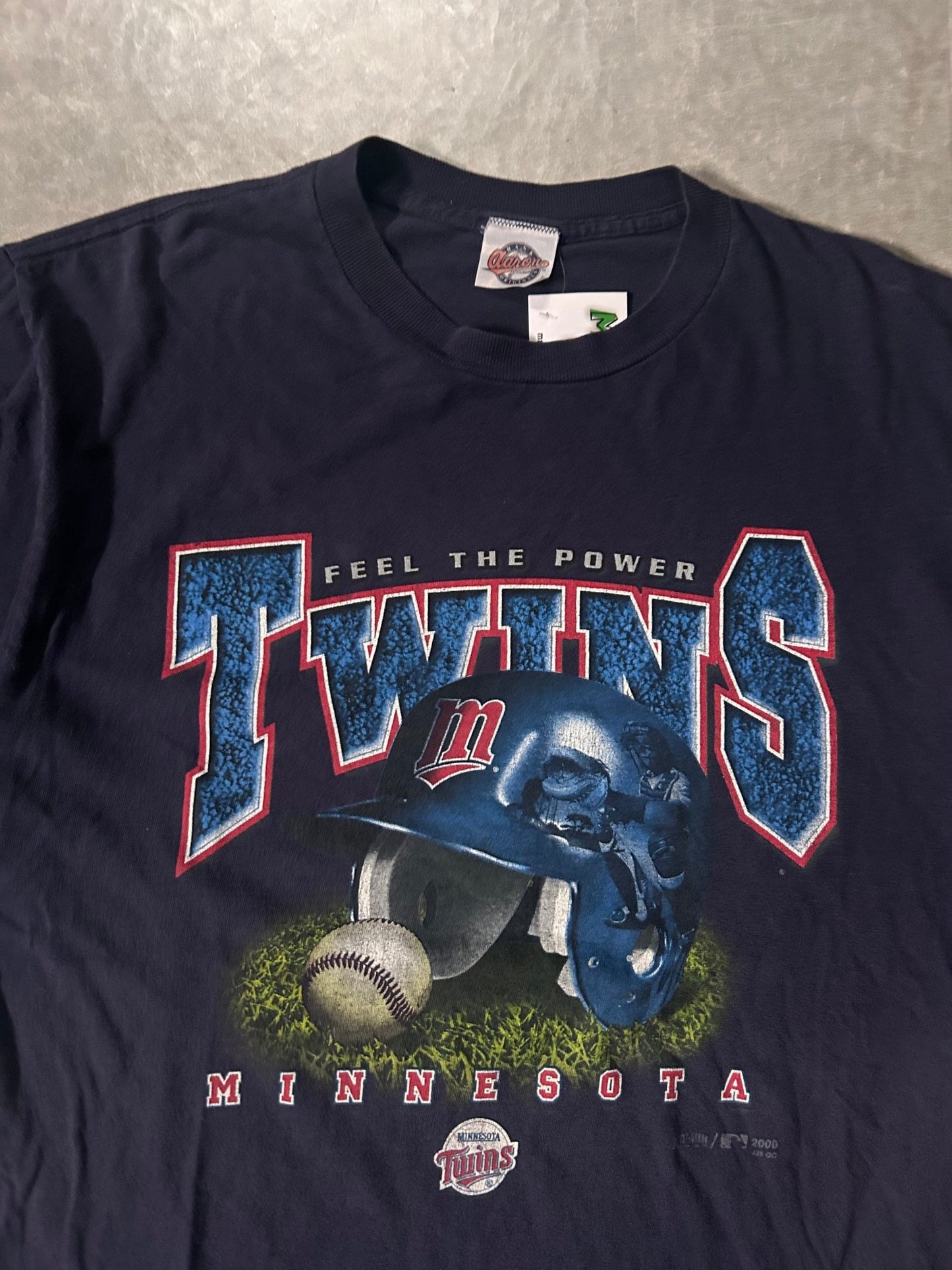 90's Vintage Minnesota Twins Big Print Navy T-Shirt - L - L | Martin City Vintage