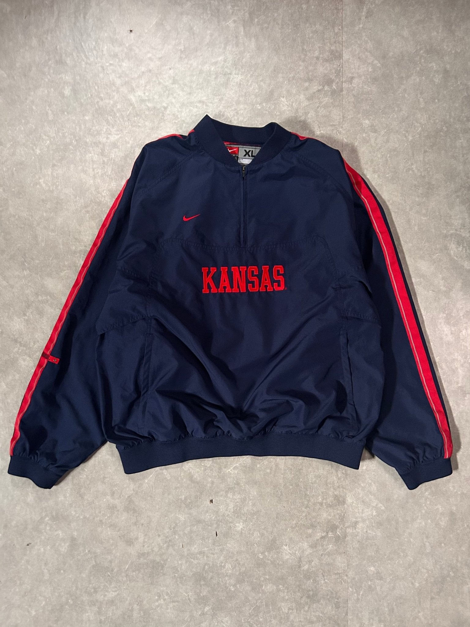 2000’s Vintage Kansas Jayhawks Nike Embroidered Navy Track Jacket - XL - XL | Martin City Vintage