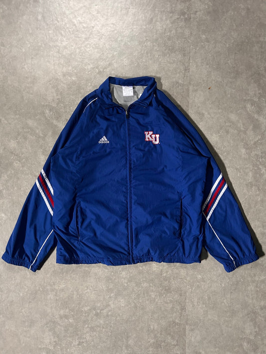 2000's Vintage Kansas Jayhawks Adidas Embroidered Blue Track Jacket - L - L | Martin City Vintage