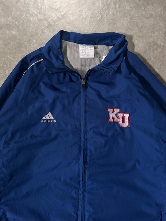 2000's Vintage Kansas Jayhawks Adidas Embroidered Blue Track Jacket - L - L | Martin City Vintage