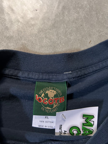 2000s Vintage Goldberg Wrestling T Shirt Tag Close Up Detail