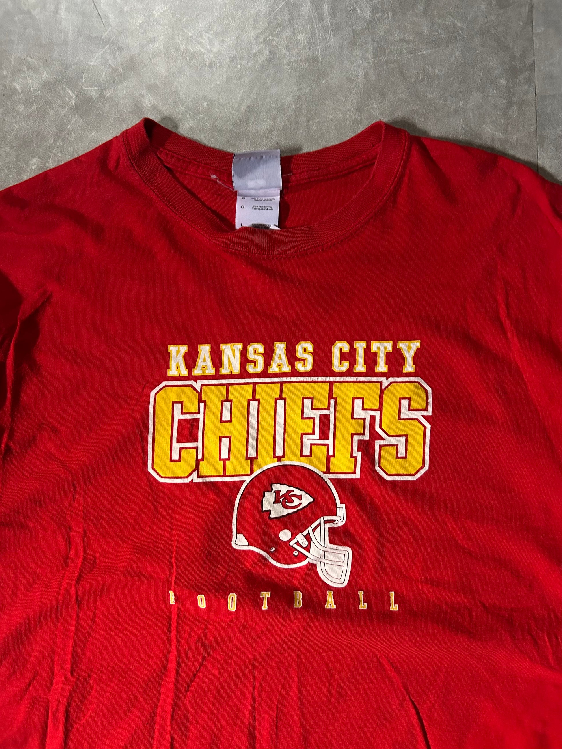 2000s Vintage Kansas City Chiefs Helmet NFL Graphic Close Up