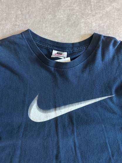 2000s Vintage Nike Silver Swoosh Navy T Shirt Size XL - | Martin City Vintage