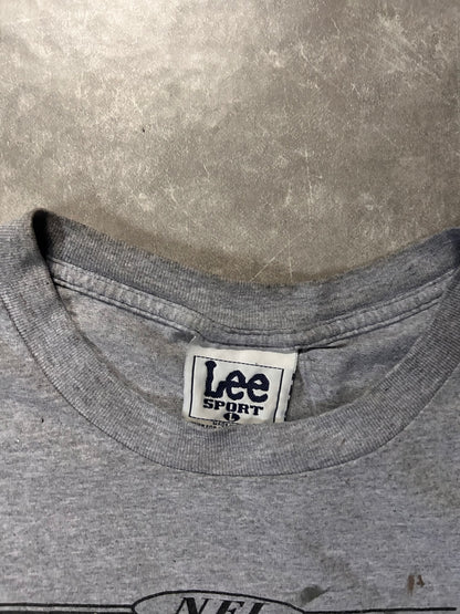 90's Vintage Kansas City Chiefs Grey T-Shirt Tag Close Up Detail
