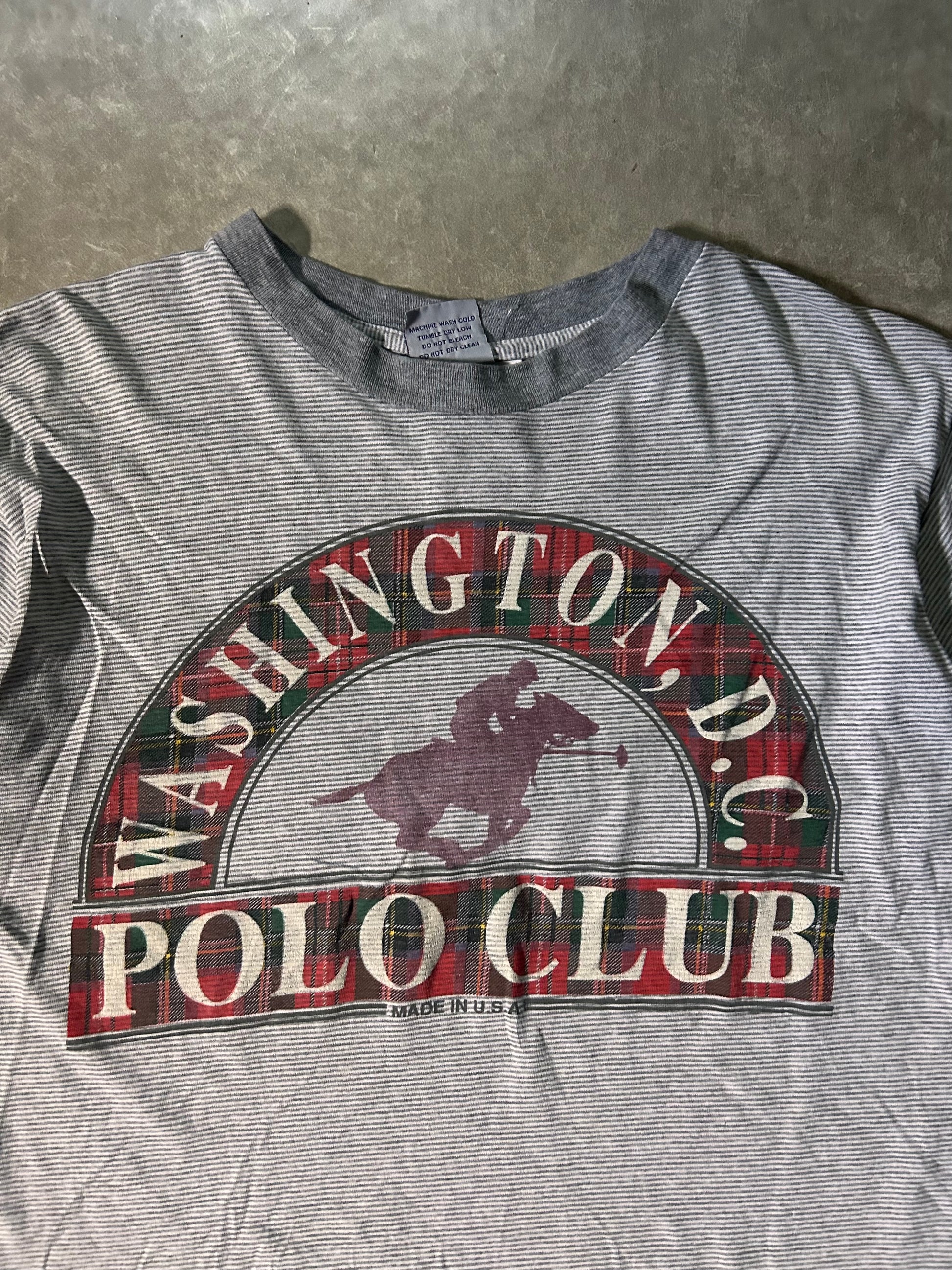 90's Vintage Washington D.C. Polo Club Big Print Graphic Close Up