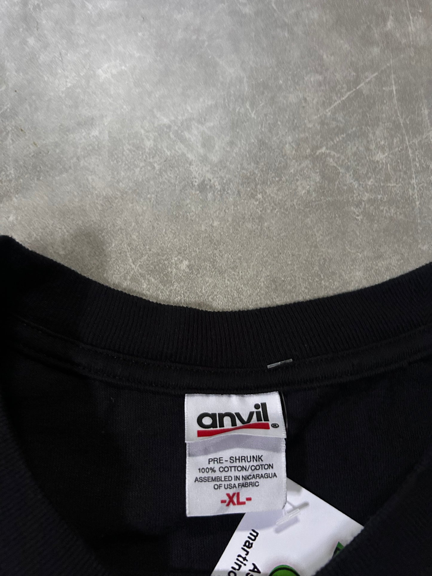 2000's Vintage Rolling Stones Black T-Shirt Tag Close Up Detail
