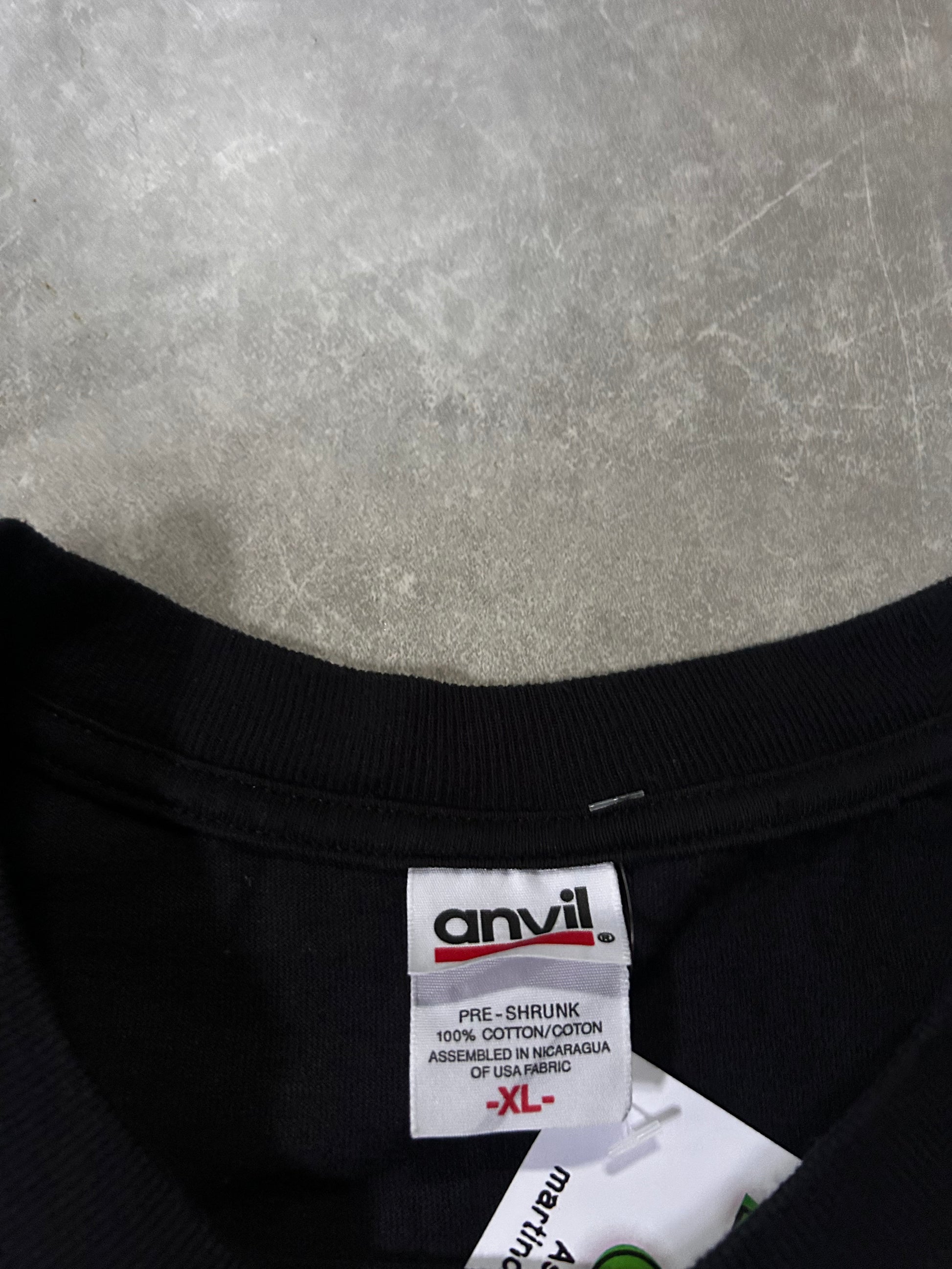 2000's Vintage Rolling Stones Black T-Shirt Tag Close Up Detail