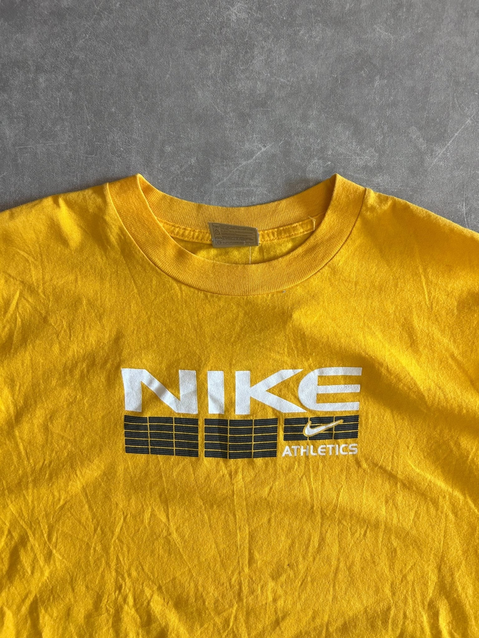 2000s Vintage Nike Athletics Yellow T Shirt Size XXL - | Martin City Vintage