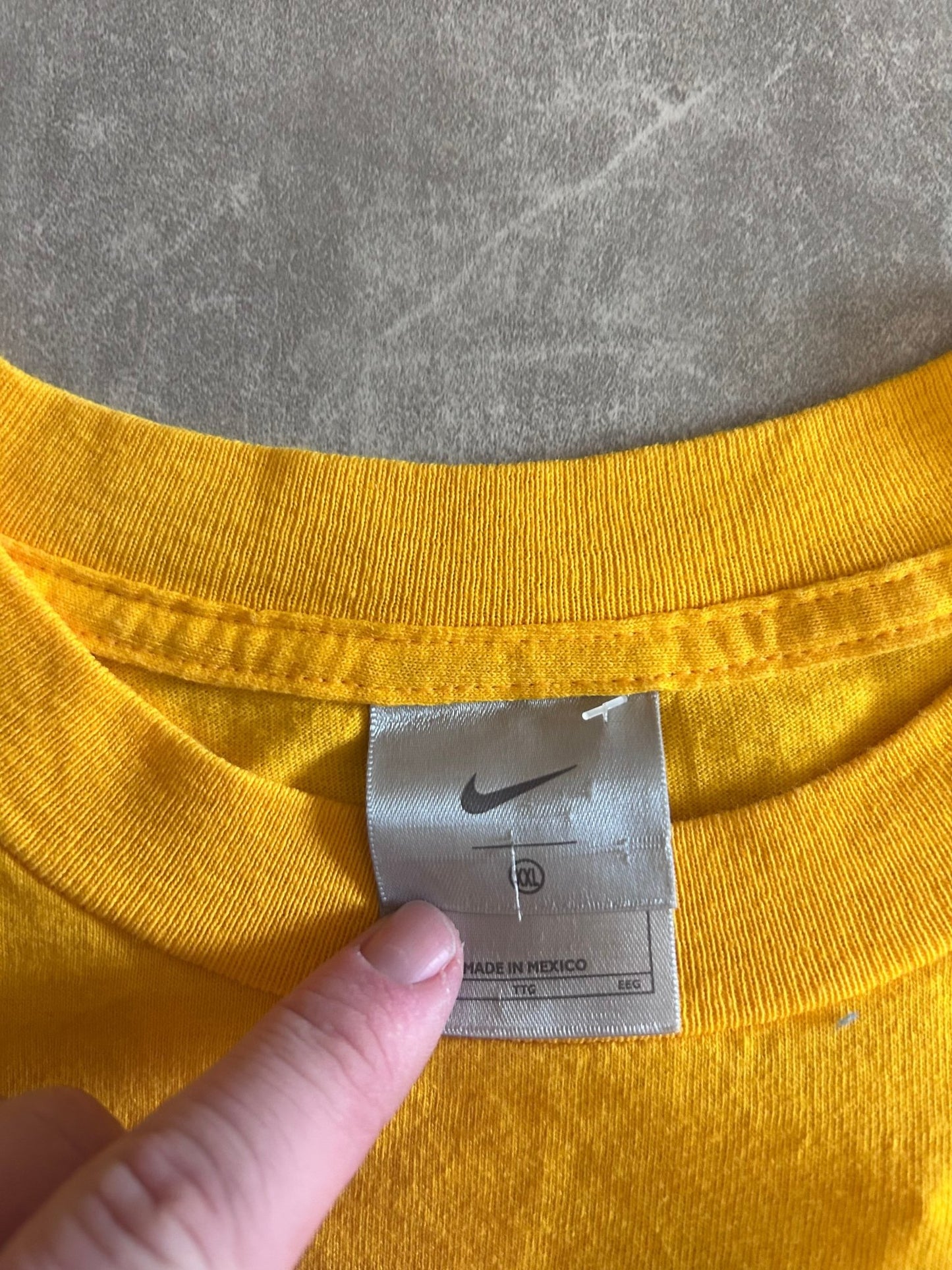 2000s Vintage Nike Athletics Yellow T Shirt Size XXL - | Martin City Vintage