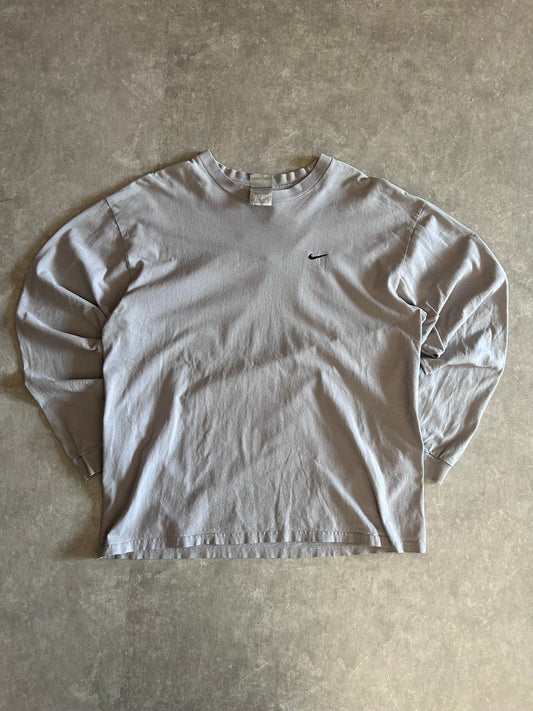 2000s Vintage Nike Grey Longsleeve Embroidered Shirt Size XL - | Martin City Vintage