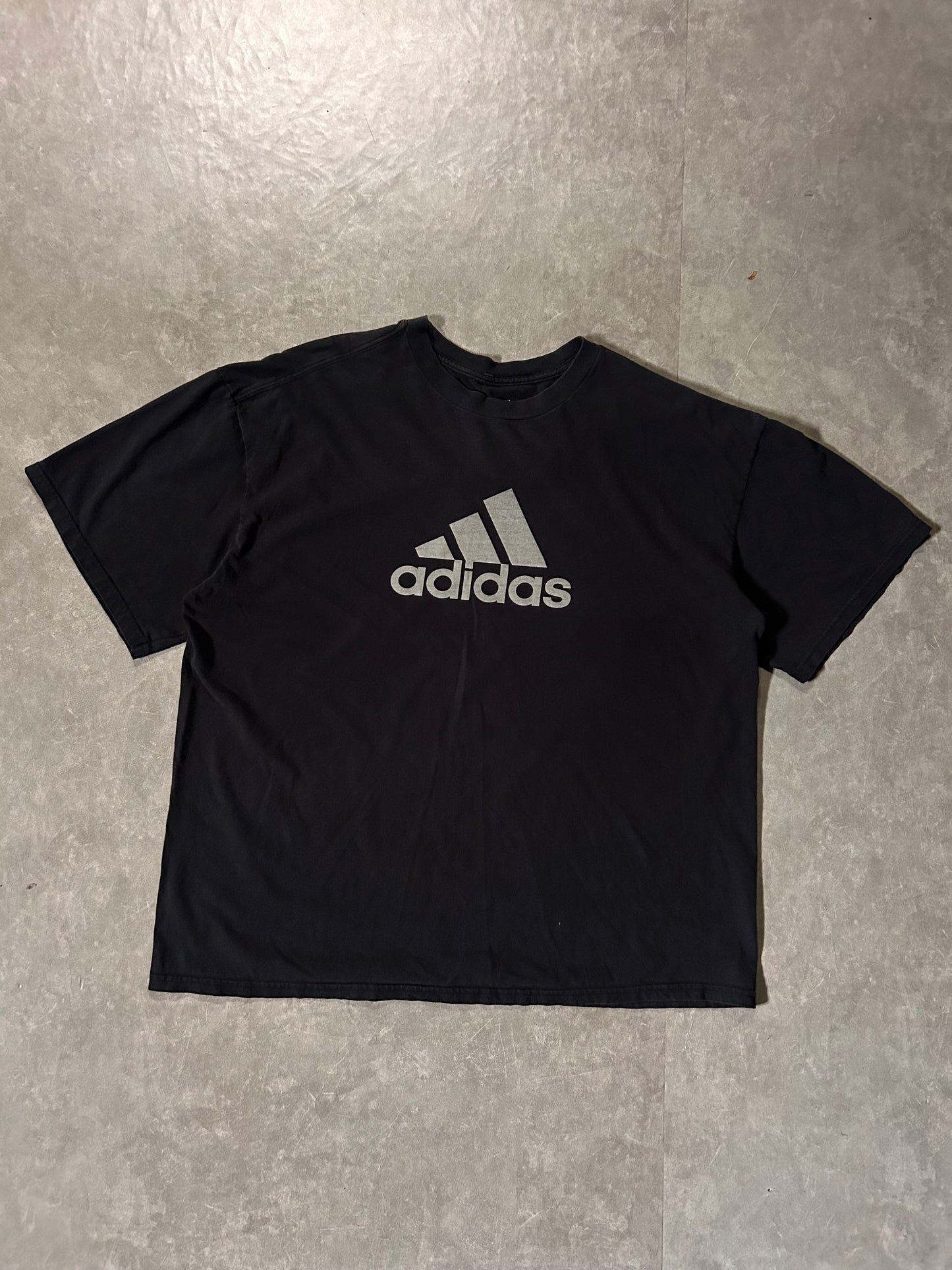 2000's Vintage Adidas Black T-Shirt Full Front View