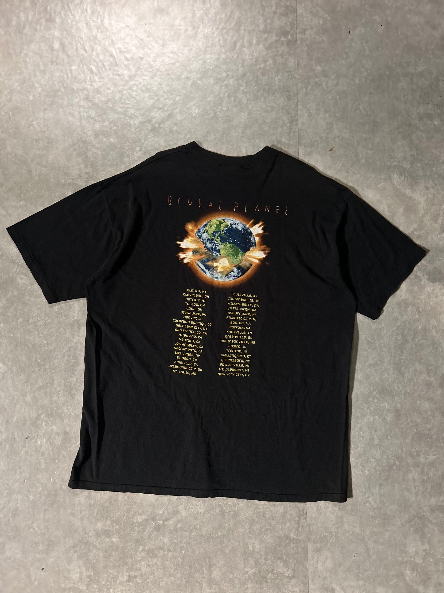 90's Vintage Alice Cooper Brutal Planet Black T-Shirt Full Back View