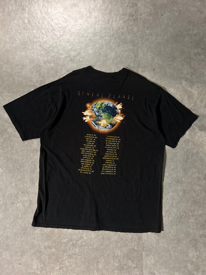 90's Vintage Alice Cooper Brutal Planet Black T-Shirt Full Back View