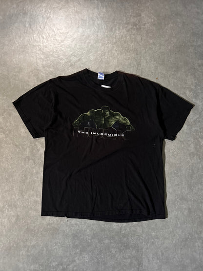 2000's Vintage Incredible Hulk Black T-Shirt Full Front View