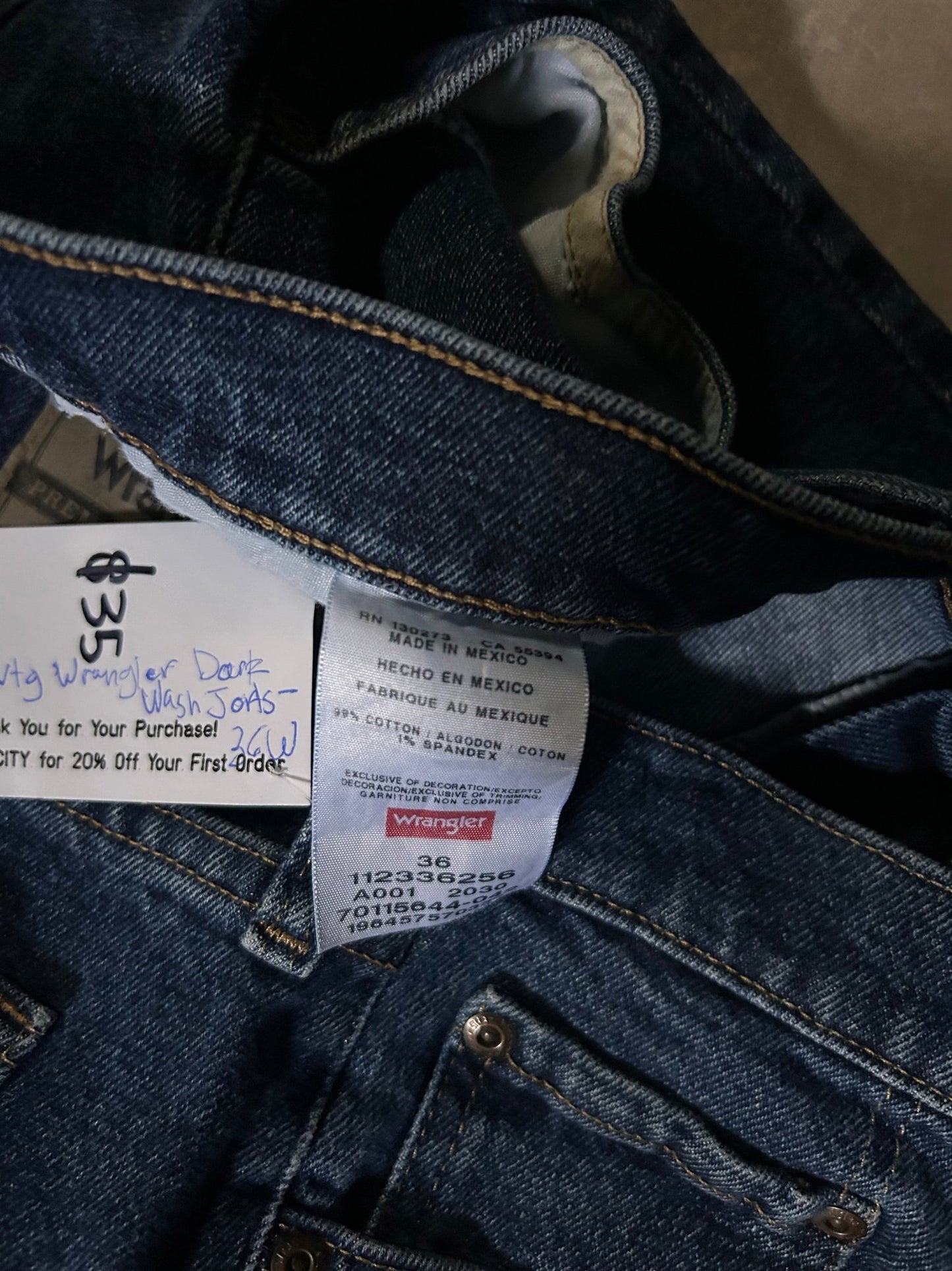 2000's Vintage Wrangler Dark Wash Jorts - 36W - 36 | Martin City Vintage