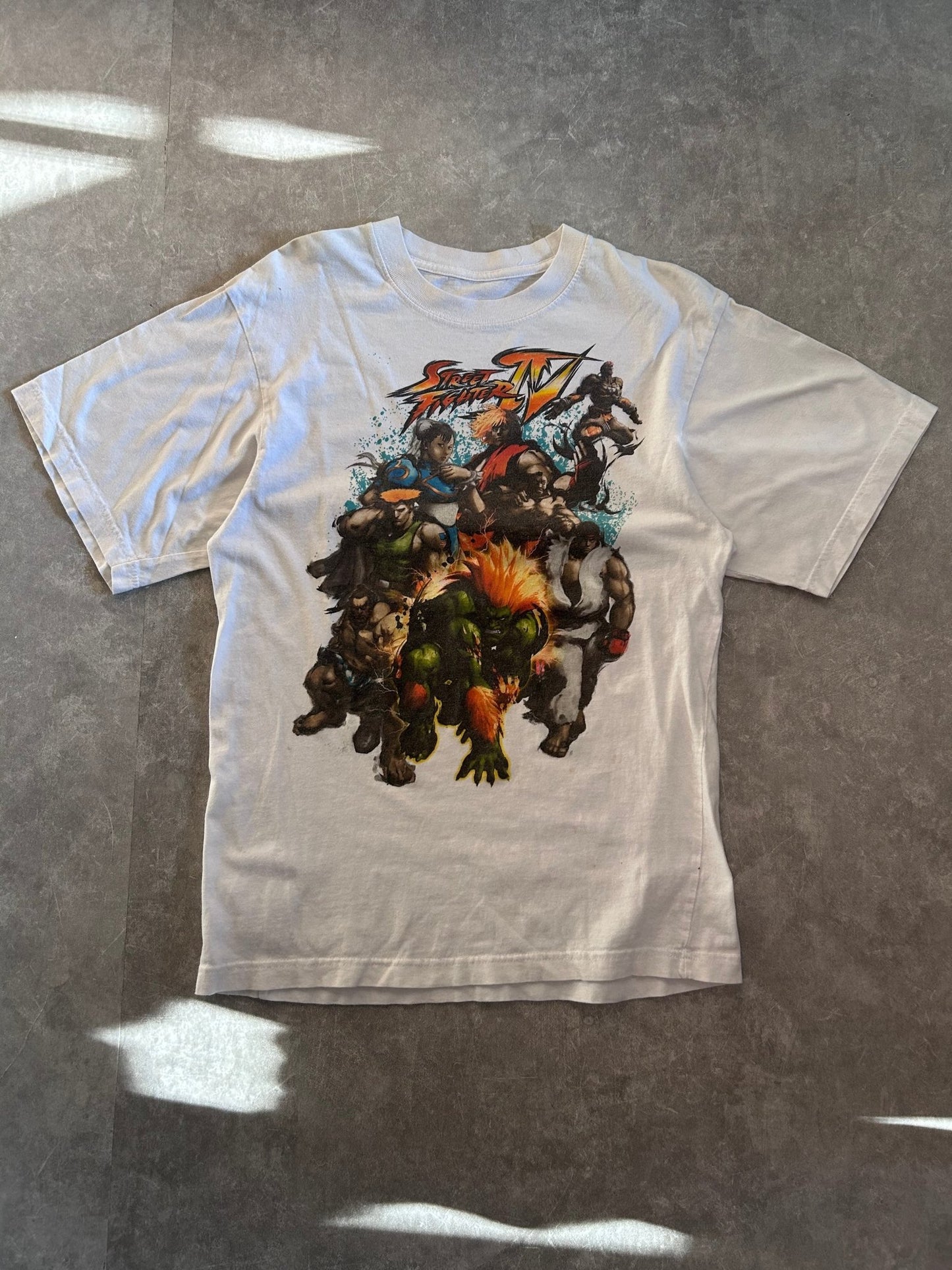 90s Vintage Street Fighter IV White T Shirt Size M - | Martin City Vintage
