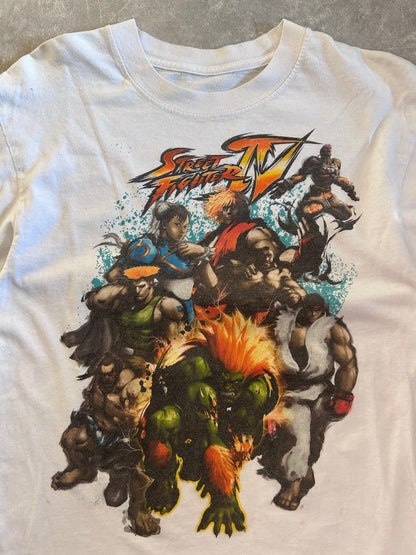 90s Vintage Street Fighter IV White T Shirt Size M - | Martin City Vintage
