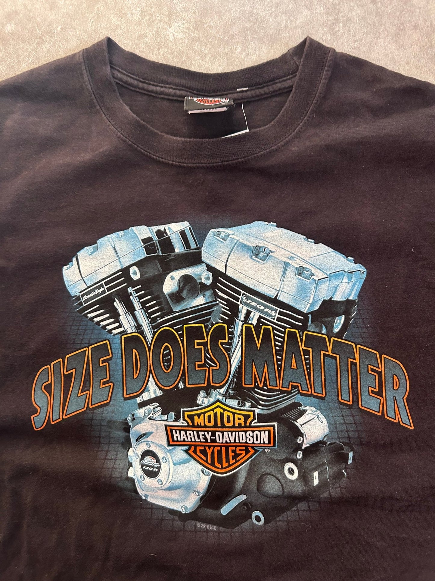 2009 Vintage Harley Davidson Size Matters Black T Shirt Size XL - | Martin City Vintage