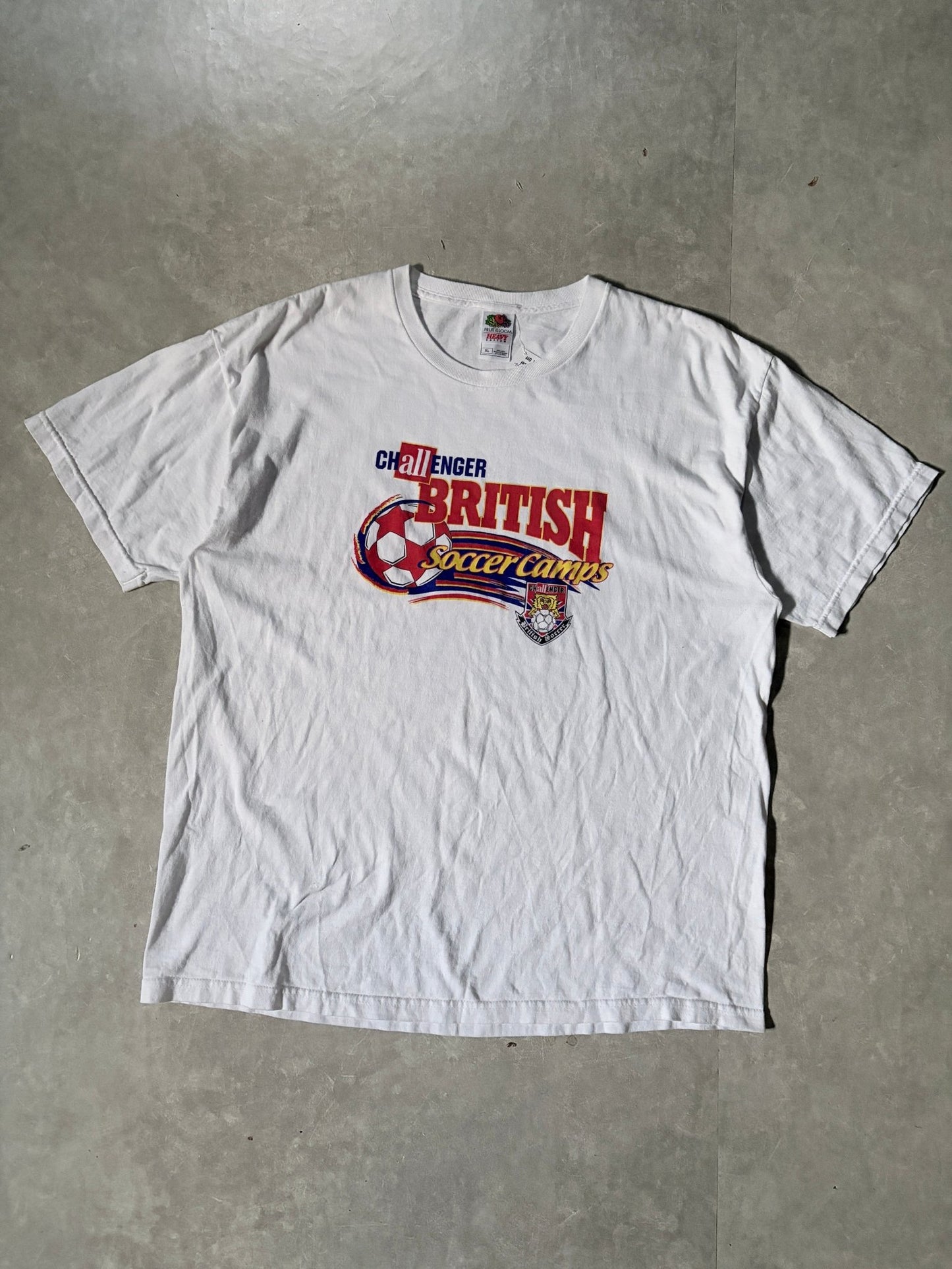 90's Vintage British Soccer Camp White T-Shirt -XL - XL | Martin City Vintage