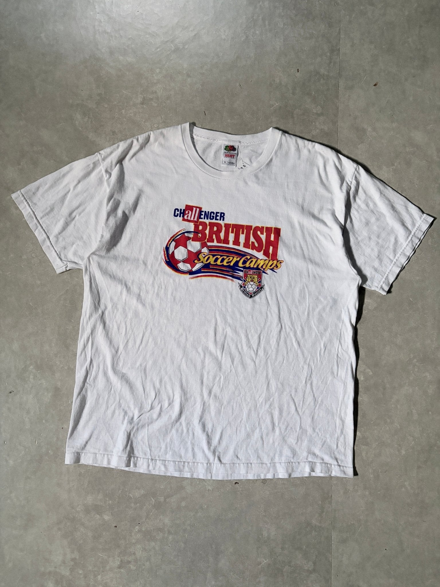 90's Vintage British Soccer Camp White T-Shirt -XL - XL | Martin City Vintage