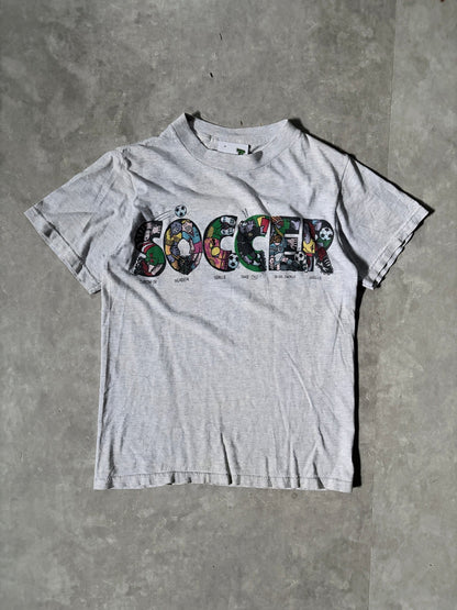 90's Vintage Soccer Heather Grey T-Shirt -S - S | Martin City Vintage