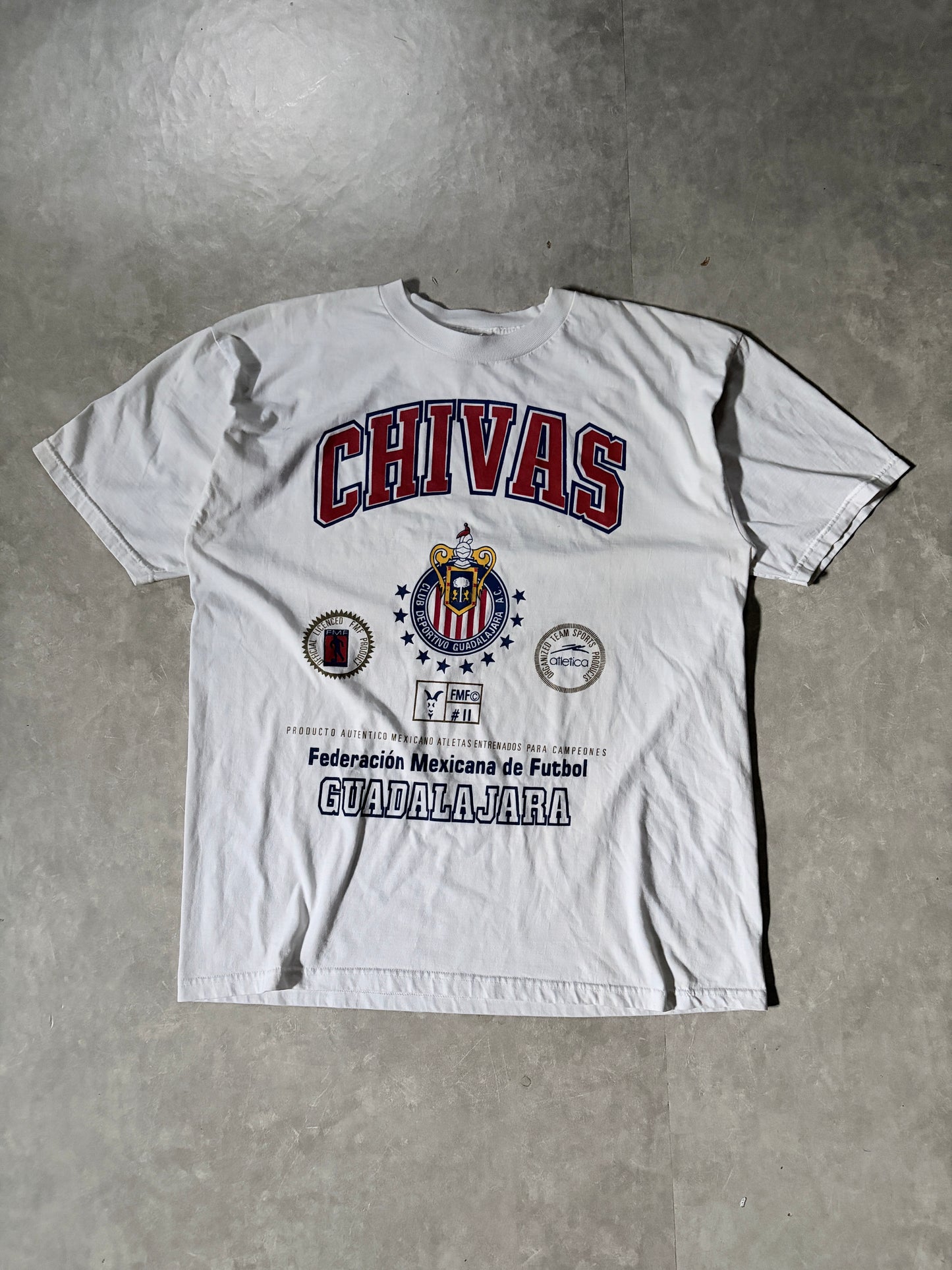90s Vintage Guadalajara Chivas Soccer White T Shirt -XL