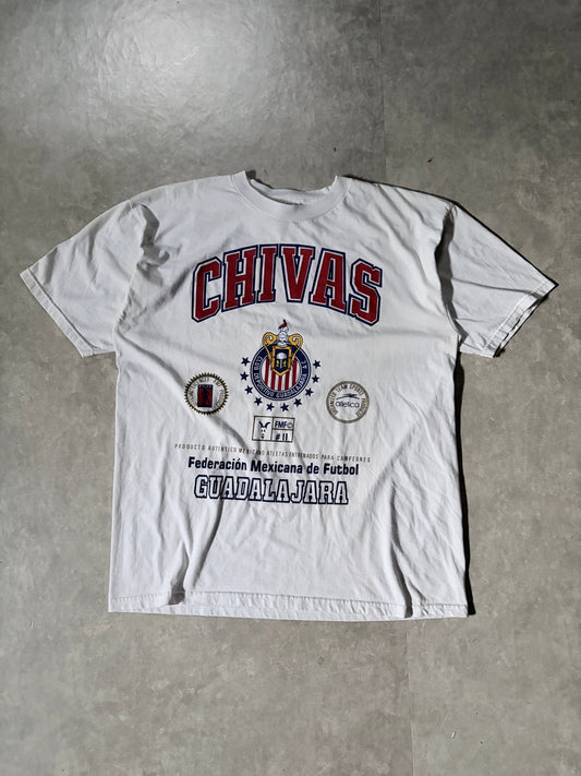 90s Vintage Guadalajara Chivas Soccer White T Shirt -XL