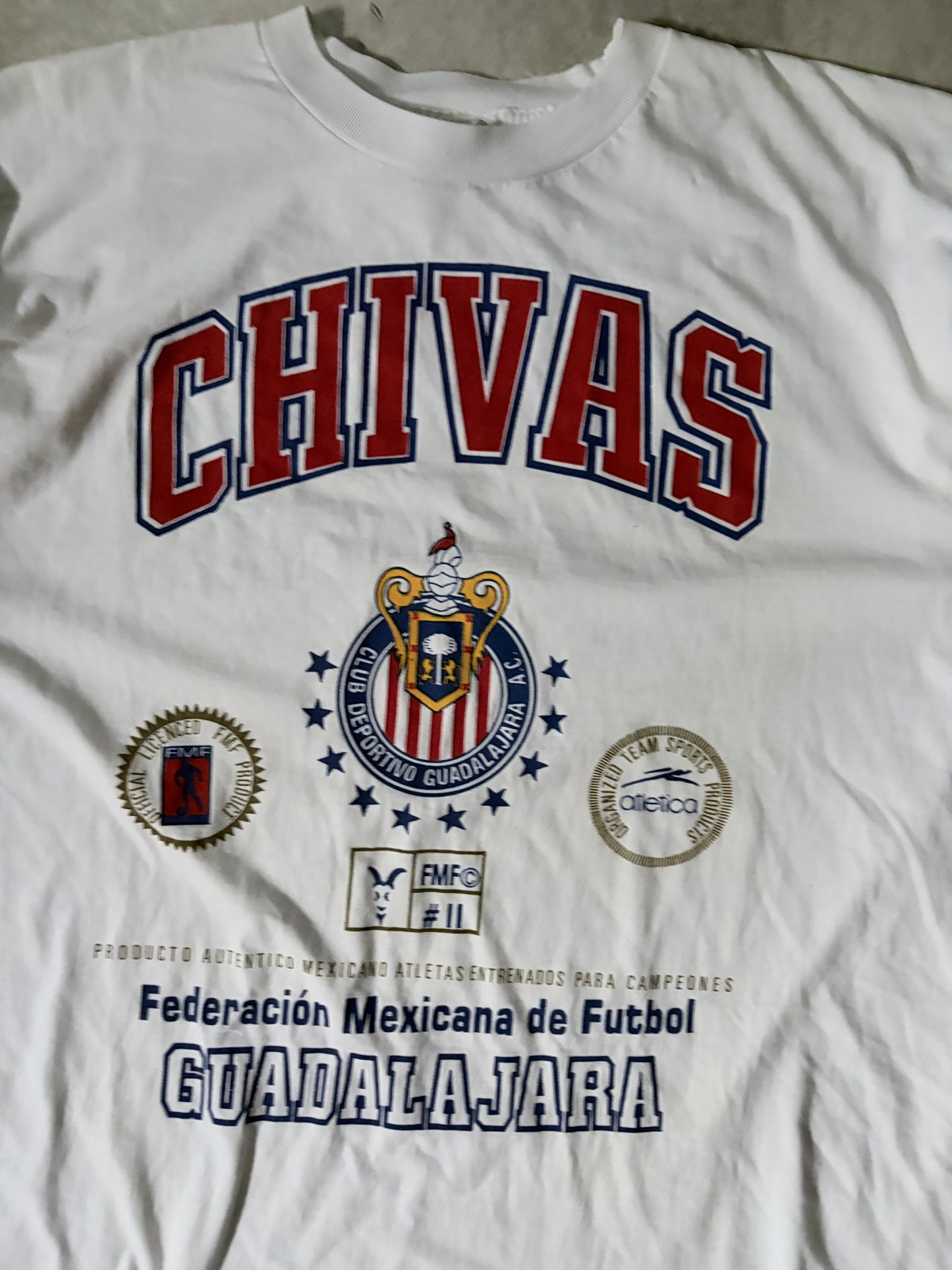 90s Vintage Guadalajara Chivas Soccer White T Shirt -XL