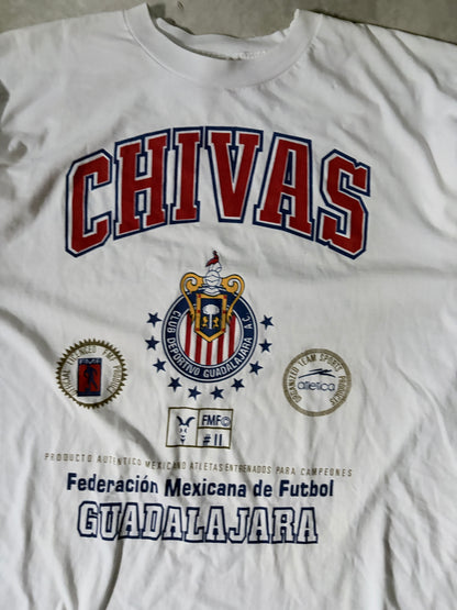 90s Vintage Guadalajara Chivas Soccer White T Shirt -XL