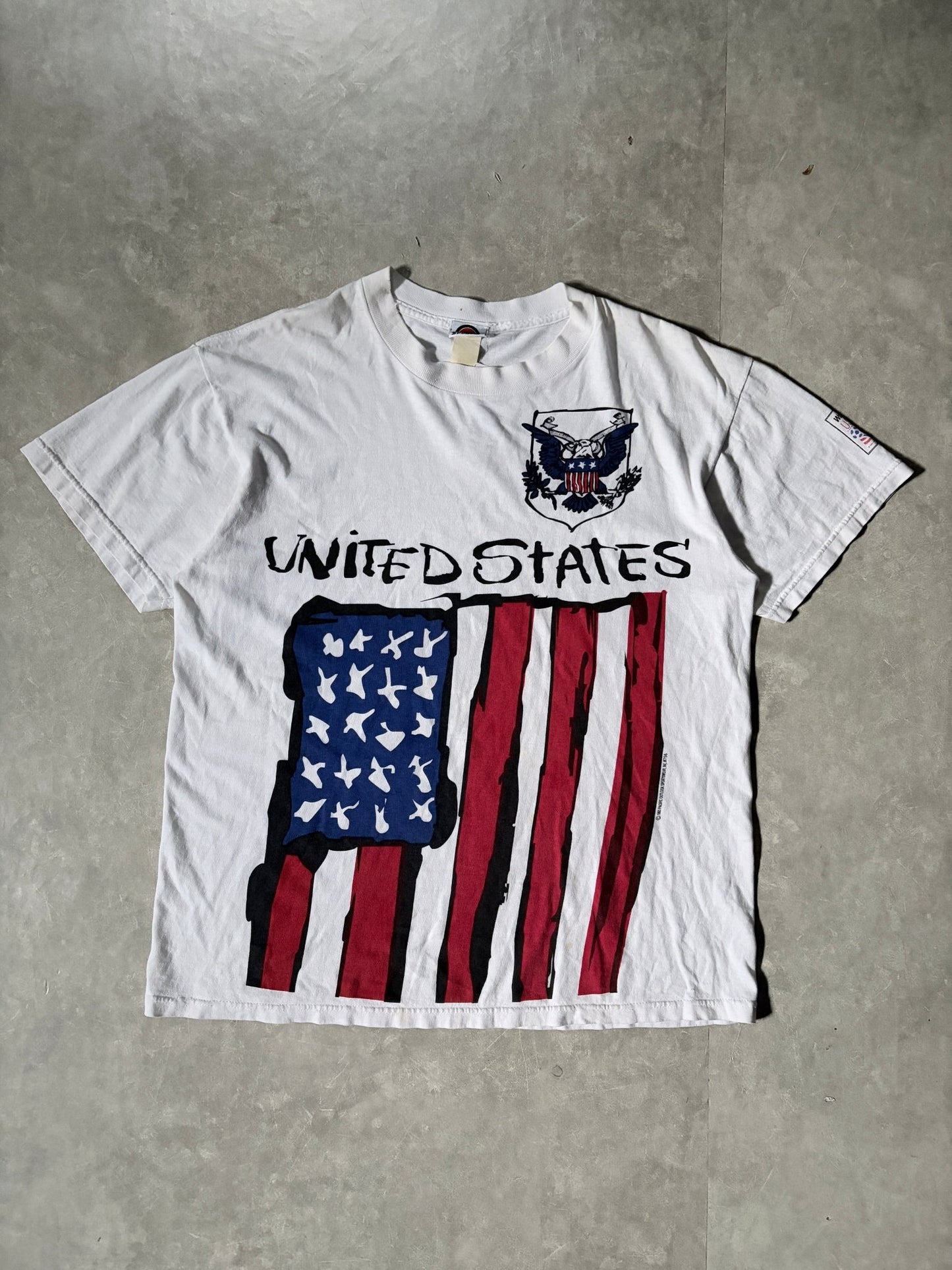 1994 Vintage Fifa World Cup USA Big Print White T Shirt -XL - XL | Martin City Vintage