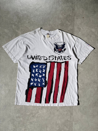 1994 Vintage Fifa World Cup USA Big Print White T Shirt -XL - XL | Martin City Vintage