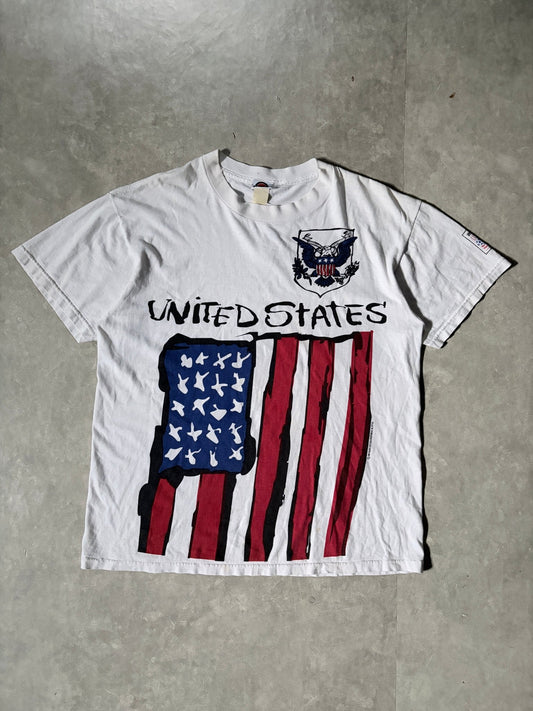 1994 Vintage Fifa World Cup USA Big Print White T Shirt -XL