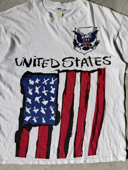 1994 Vintage Fifa World Cup USA Big Print White T Shirt -XL - XL | Martin City Vintage