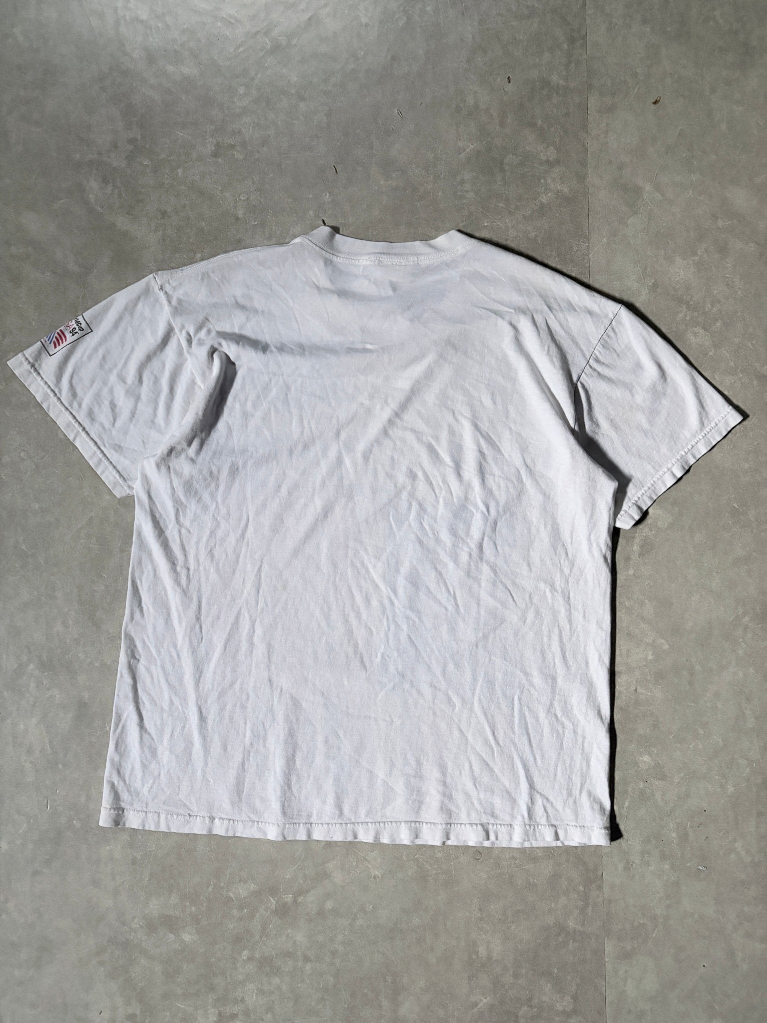 1994 Vintage Fifa World Cup USA Big Print White T Shirt -XL - XL | Martin City Vintage