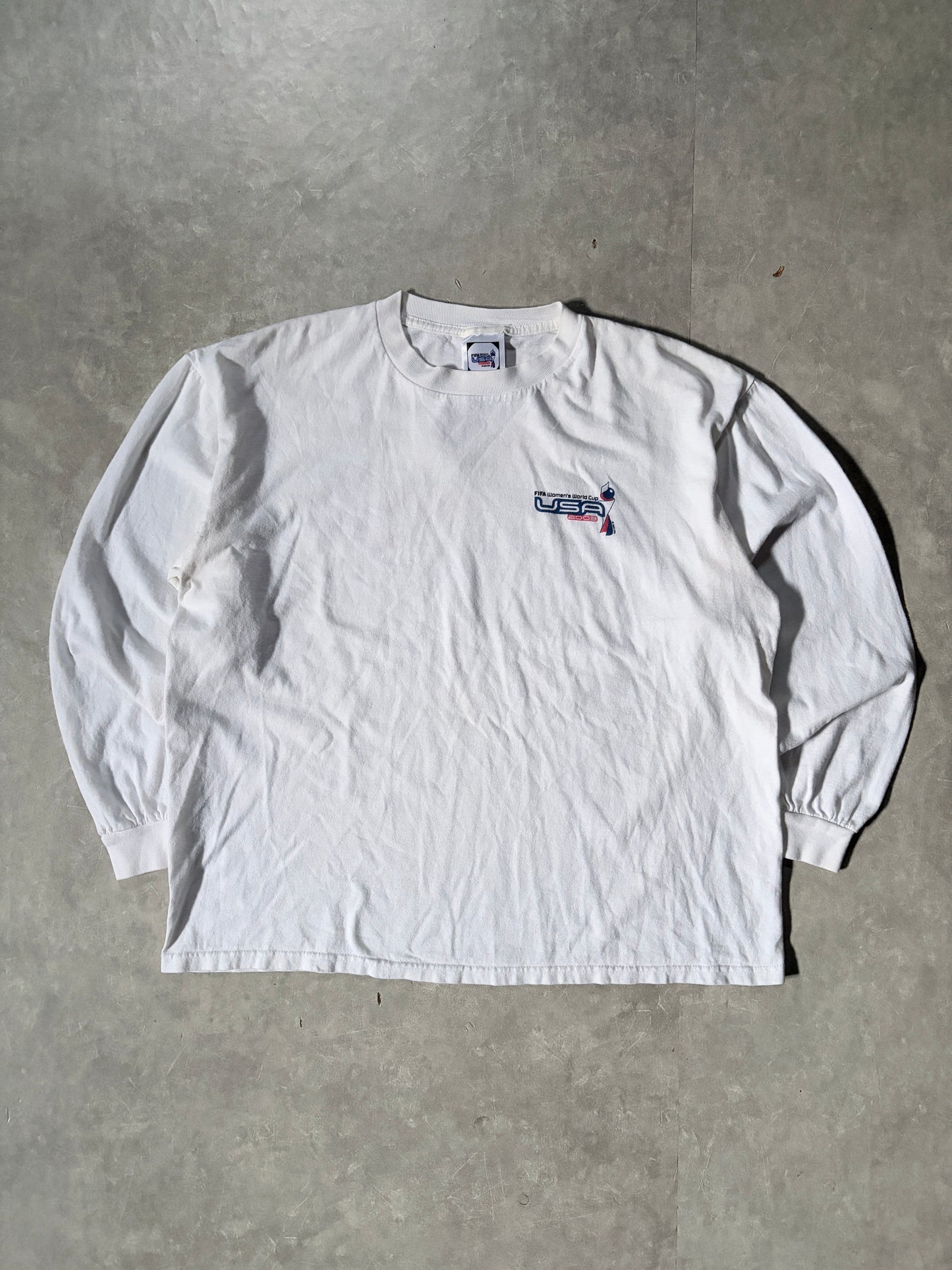 2003 Vintage FIFA Women's World Cup USA White Long Sleeve Shirt -L